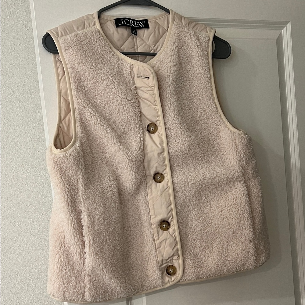 J. Crew Beige Sherpa Vest